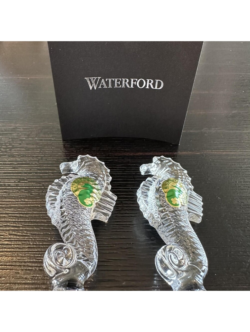 Waterford Crystal Seahorse Bottle Stoppers Set of 2 Wine Barware NWT